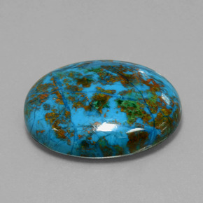 47.87カラットの天然マルチカラークリソコラ（30.7×24.1 mm・オーバルカット）