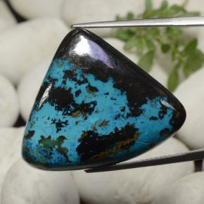 59.64カラットの天然マルチカラークリソコラ、トリリオン、オペーク