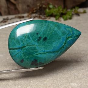 60.60カラットの天然マルチカラークリソコラ、洋梨の形、オペーク