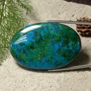 114.71カラットの天然マルチカラークリソコラ、オーバルカット、オペーク