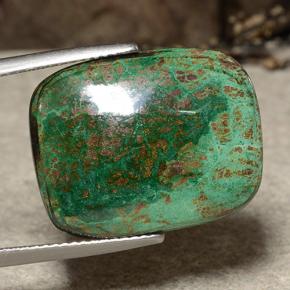 17.99カラットの天然マルチカラークリソコラ、クッションカット、オペーク