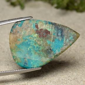 17.67カラットの天然マルチカラークリソコラ（28.3×19.6 mm・洋梨の形）