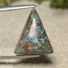 12.09カラットの天然マルチカラークリソコラ、トリリオン、オペーク