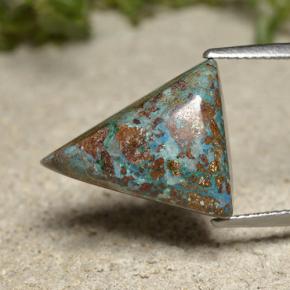 12.09カラットの天然マルチカラークリソコラ、トリリオン、オペーク