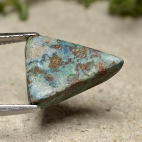 12.09カラットの天然マルチカラークリソコラ、トリリオン、オペーク