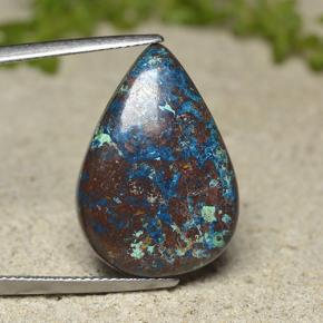 16.42カラットの天然マルチカラークリソコラ（23×16.1 mm・洋梨の形）