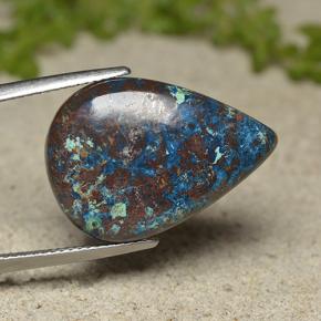 16.42カラットの天然マルチカラークリソコラ（23×16.1 mm・洋梨の形）