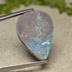 16.42カラットの天然マルチカラークリソコラ（23×16.1 mm・洋梨の形）