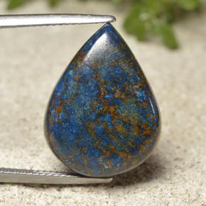 17.52カラットの天然マルチカラークリソコラ、洋梨の形、オペーク