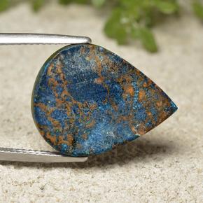 17.52カラットの天然マルチカラークリソコラ、洋梨の形、オペーク