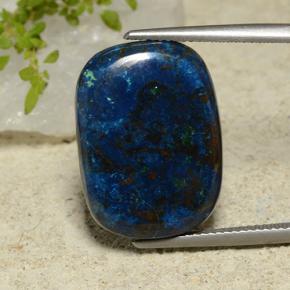 17.41カラットの天然マルチカラークリソコラ、クッションカット、オペーク