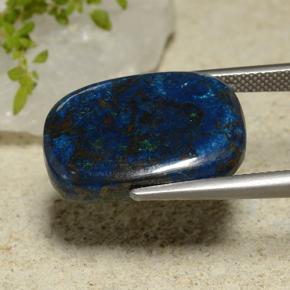 17.41カラットの天然マルチカラークリソコラ、クッションカット、オペーク