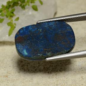 17.41カラットの天然マルチカラークリソコラ、クッションカット、オペーク