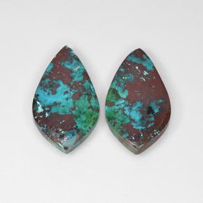 14.41カラットの天然マルチカラークリソコラ（23.8×12.9 mm・ファンシーシェイプ）