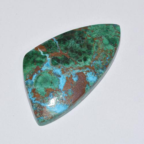 9.00カラットの天然マルチカラークリソコラ（26.1×14.3 mm・ファンシーシェイプ）