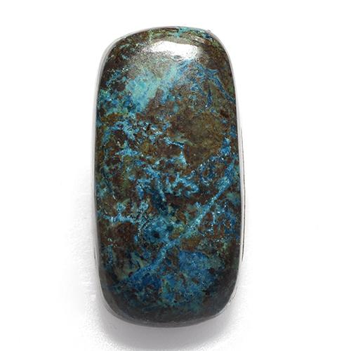 11.89カラットの天然マルチカラークリソコラ（20.8×10.7 mm・クッションカット）