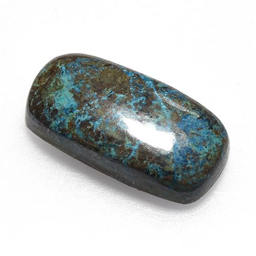 11.89カラットの天然マルチカラークリソコラ（20.8×10.7 mm・クッションカット）