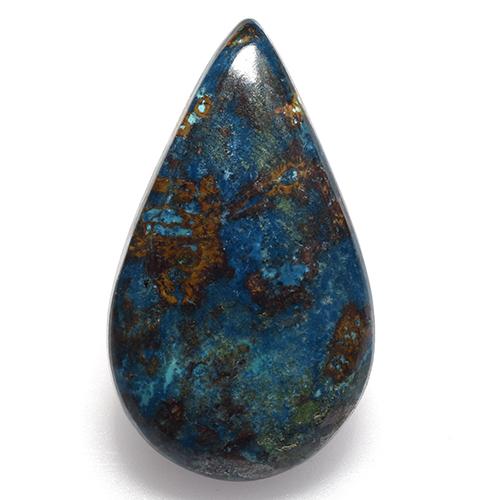 16.67カラットの天然マルチカラークリソコラ（25.2×14.6 mm・洋梨の形）
