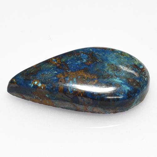 16.67カラットの天然マルチカラークリソコラ（25.2×14.6 mm・洋梨の形）