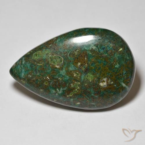 38.38ct 天然 マルチカラー クリソコラ, 洋梨の形, オペーク