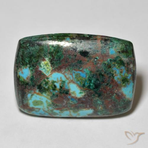 28.15ct 天然 マルチカラー クリソコラ, クッション, オペーク