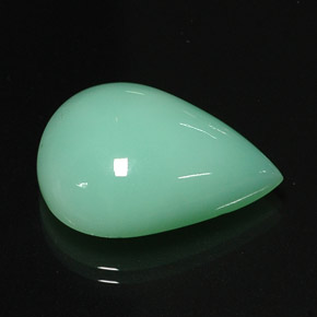 16.75カラットの天然グリーンクリソプレーズ（22.1×15.7 mm・透明）