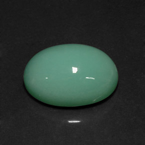 14.08カラットの天然グリーンクリソプレーズ（18.1×13 mm・オーバルカット）