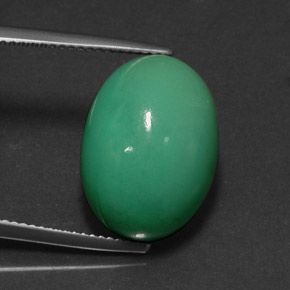 14.83カラットの天然グリーンクリソプレーズ（17.7×12.9 mm・オーバルカット）