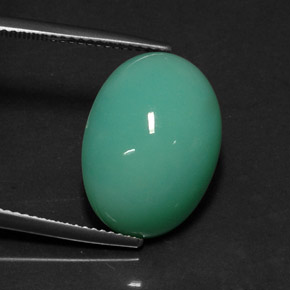 13.08カラットの天然グリーンクリソプレーズ（17.9×13.1 mm・オーバルカット）