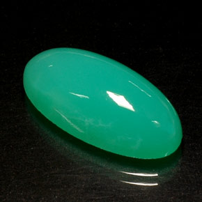 13.72カラットの天然グリーンクリソプレーズ（22.4×10.7 mm・透明）