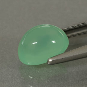 1.75カラットの天然グリーンクリソプレーズ（8.1×6.1 mm・透明）