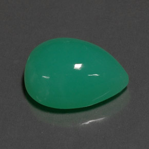 9.43カラットの天然グリーンクリソプレーズ（16×12.1 mm・洋梨の形）