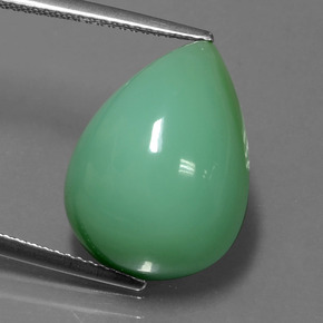 14.06カラットの天然グリーンクリソプレーズ（18.1×13.3 mm・洋梨の形）