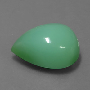 14.06カラットの天然グリーンクリソプレーズ（18.1×13.3 mm・洋梨の形）