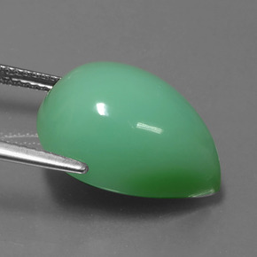 14.06カラットの天然グリーンクリソプレーズ（18.1×13.3 mm・洋梨の形）