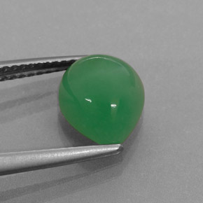2.68カラットの天然グリーンクリソプレーズ（9.4×8.1 mm・洋梨の形）