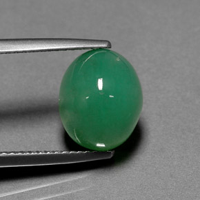 4.53カラットの天然グリーンクリソプレーズ（11×9.1 mm・オーバルカット）