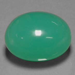 22.23カラットの天然グリーンクリソプレーズ（18.2×14.8 mm・オーバルカット）