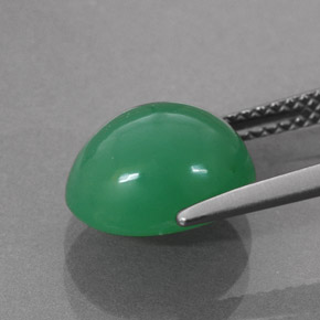 4.20カラットの天然グリーンクリソプレーズ、オーバルカット、オペーク