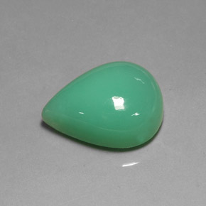 17.50カラットの天然グリーンクリソプレーズ（20.1×15.1 mm・洋梨の形）