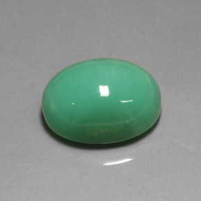 22.75カラットの天然グリーンクリソプレーズ（20.1×14.9 mm・オーバルカット）