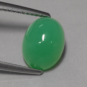 3.24カラットの天然グリーンクリソプレーズ（9.9×7.6 mm・オーバルカット）