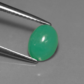 1.67カラットの天然グリーンクリソプレーズ（7.9×6 mm・オーバルカット）