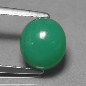 3.24カラットの天然グリーンクリソプレーズ（9×8.1 mm・オーバルカット）