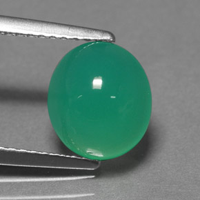 2.52カラットの天然グリーンクリソプレーズ（9.1×8 mm・オーバルカット）