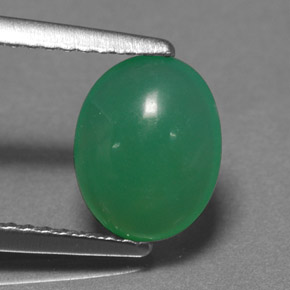 1.55カラットの天然グリーンクリソプレーズ（9×7.1 mm・オーバルカット）