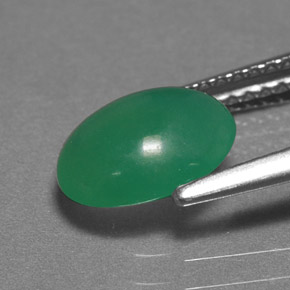 1.55カラットの天然グリーンクリソプレーズ（9×7.1 mm・オーバルカット）