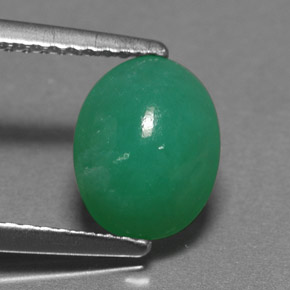 1.45カラットの天然グリーンクリソプレーズ（9.1×7.1 mm・オーバルカット）