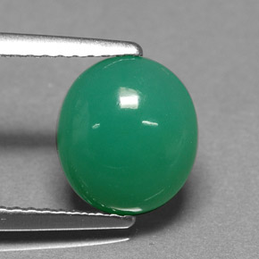 2.15カラットの天然グリーンクリソプレーズ（9.2×8.2 mm・オーバルカット）