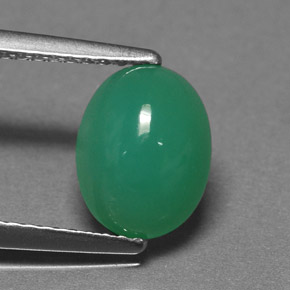 1.85カラットの天然グリーンクリソプレーズ（9.1×7.1 mm・オーバルカット）